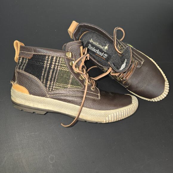 Timberland Smartwool Boots Sneakers Mens 10 Anti-Fatigue Brown Leather Gorpcore - Picture 2 of 11